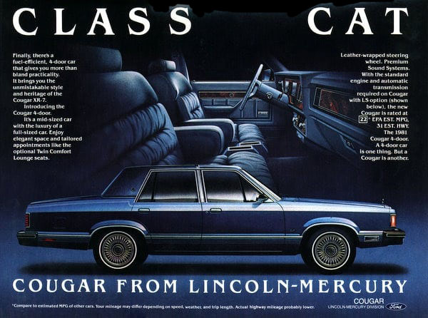 1981 Mercury Cougar Ad 