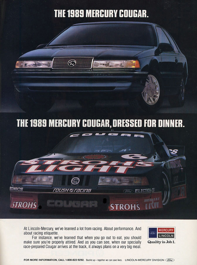 1989 Mercury Cougar Ad, Mercury Cougar Ads