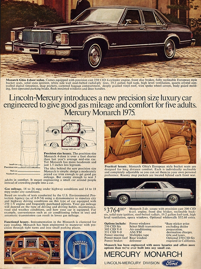 1975 Mercury Monarch Ad 