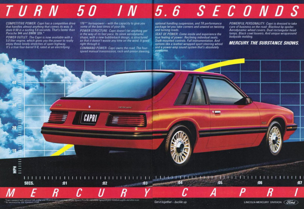 1986 Mercury Capri Ad 