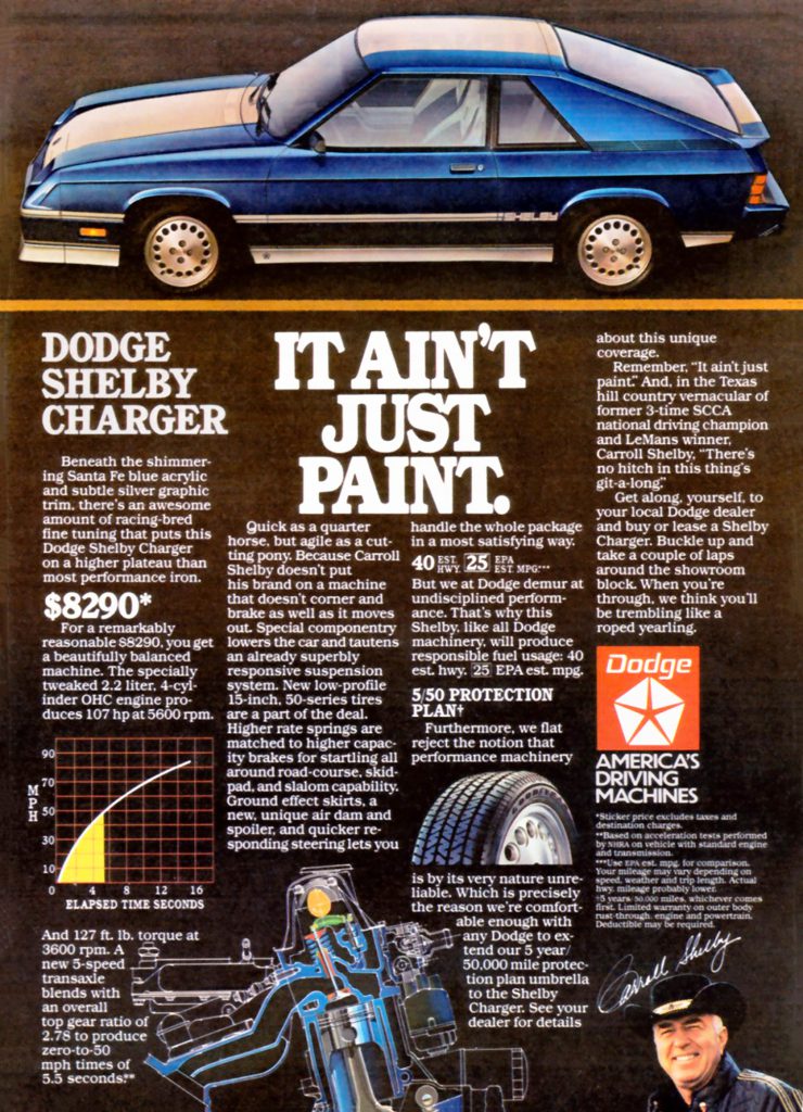 1984 Dodge Shelby Charger Ad 