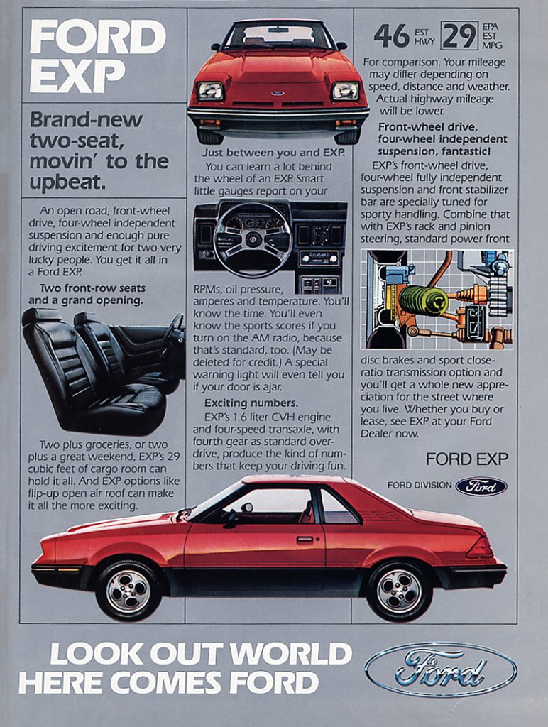 1984 Ford EXP Ad 