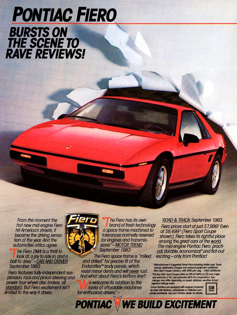 1984 Pontiac Fiero Ad 