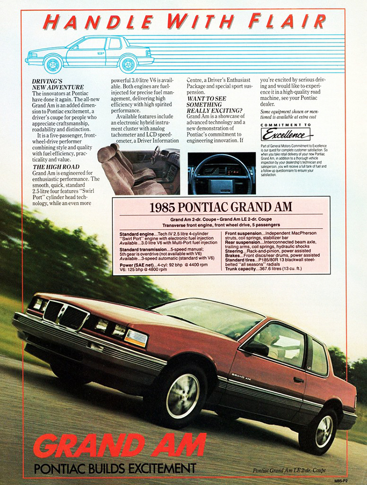 1985 Canadian Pontiac Grand AM Ad
