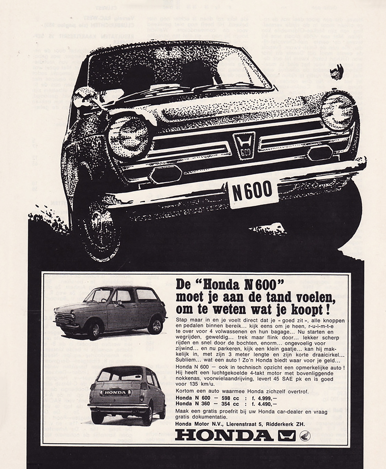 1968 Honda N600 Ad 