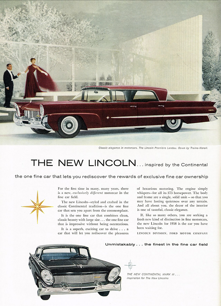 1958 Lincoln Ad 