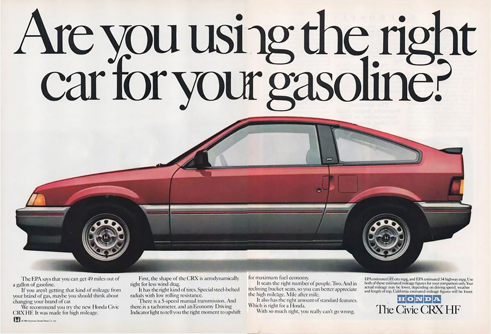 1985 Honda Civic HF Ad
