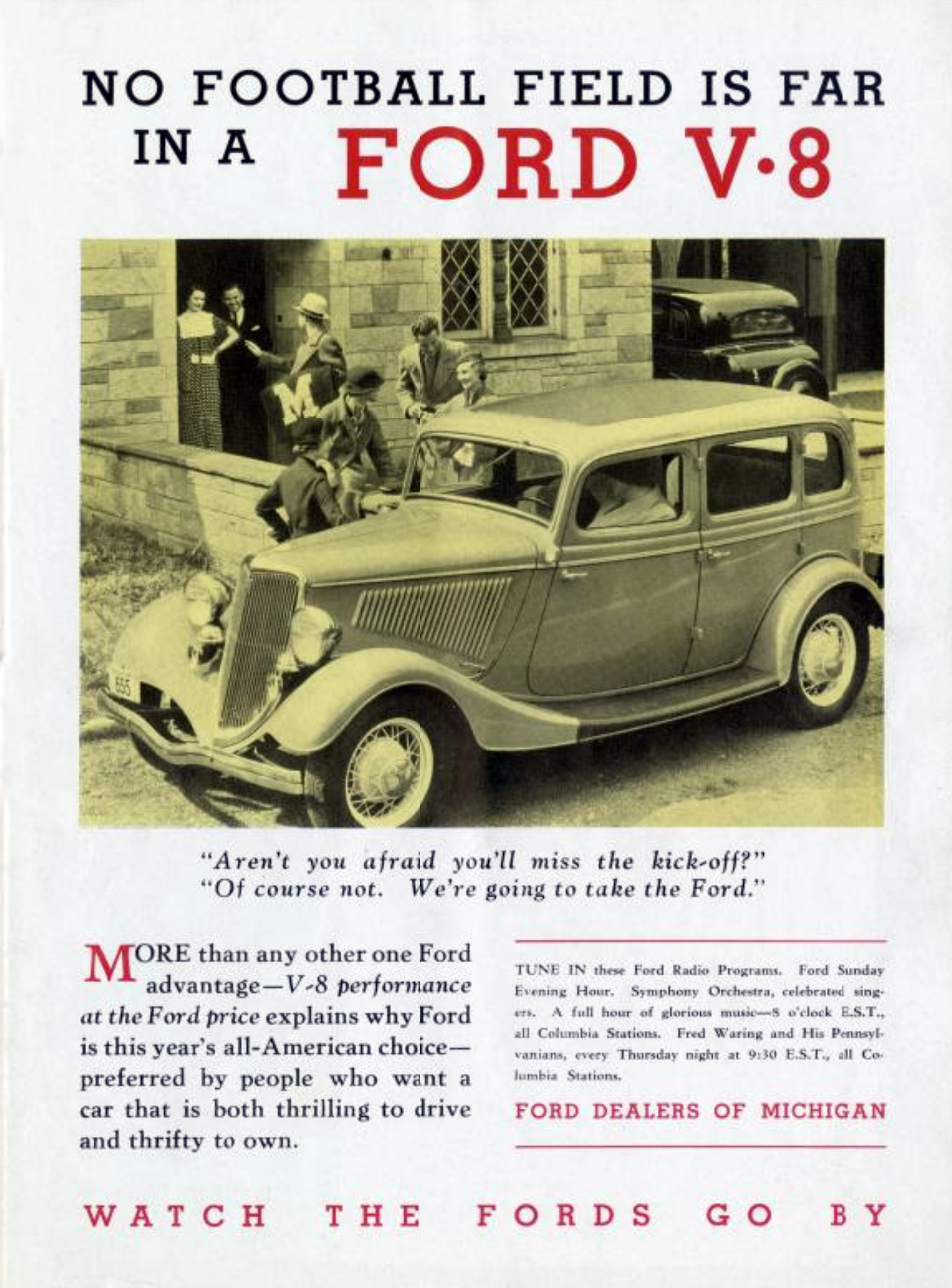 1934 Ford Ad, Football Auto Ads 