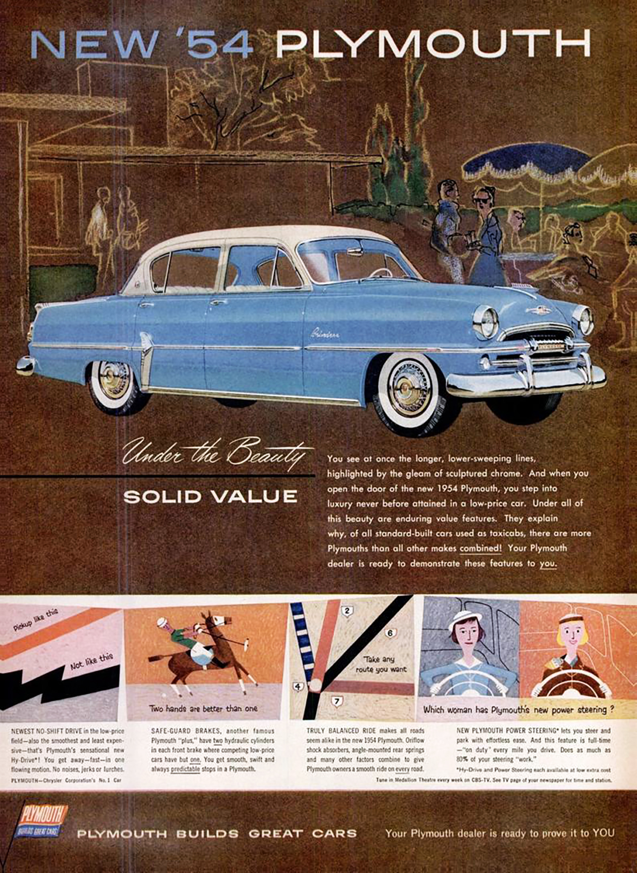 Vintage 1954 Plymouth Belvedere Print Ad