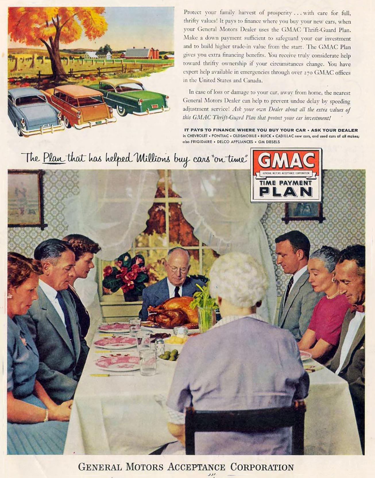 1965 GMAC Ad, Thanksgiving, Turkey, 