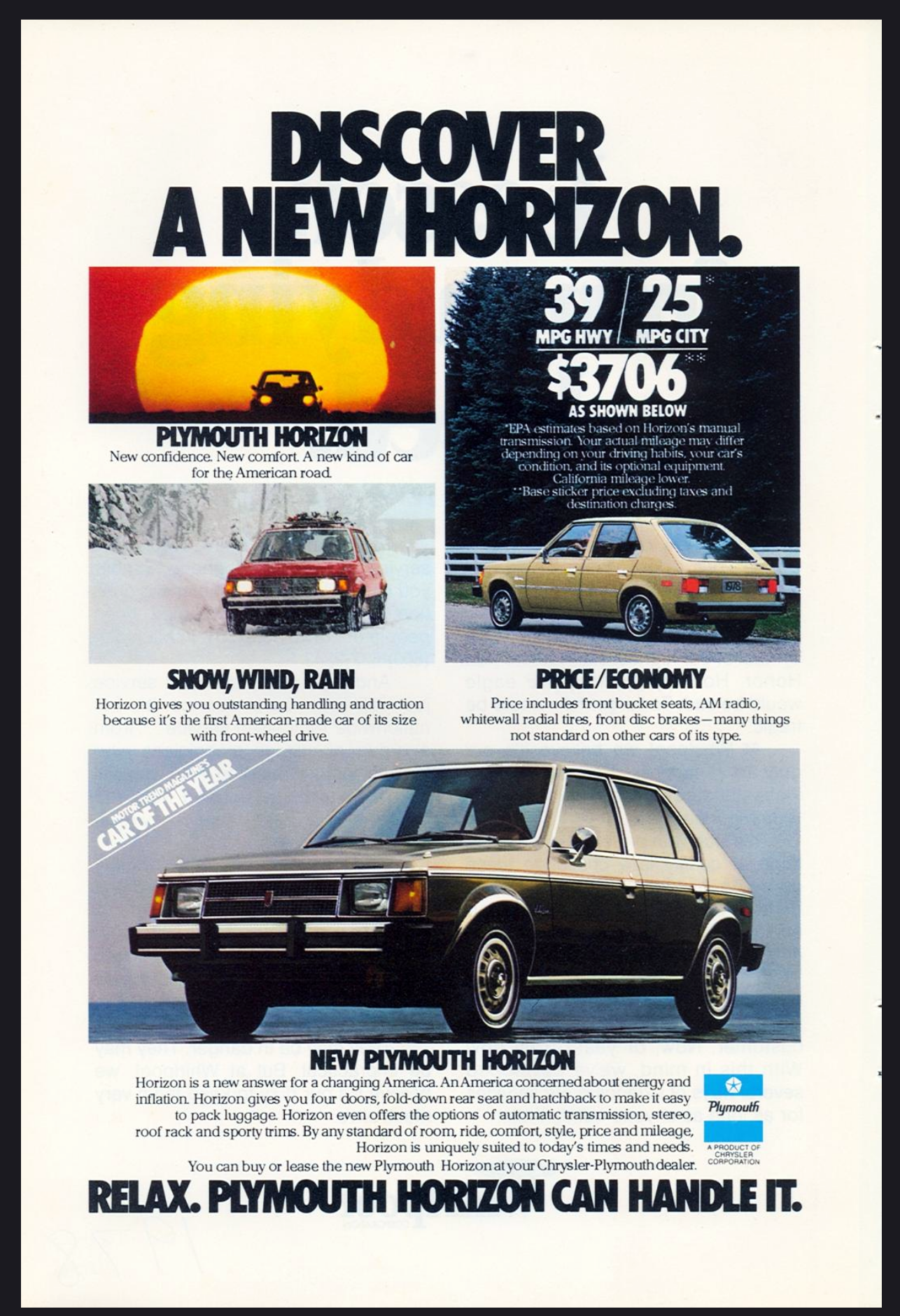 1978 Plymouth Horizon Ad