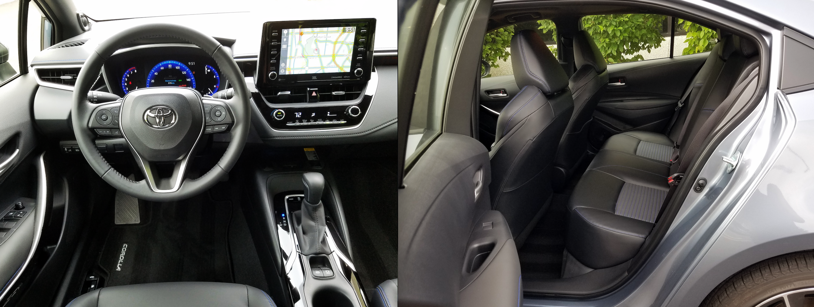 2020 Toyota Corolla XSE, Rear seat, steering wheel, navigation system