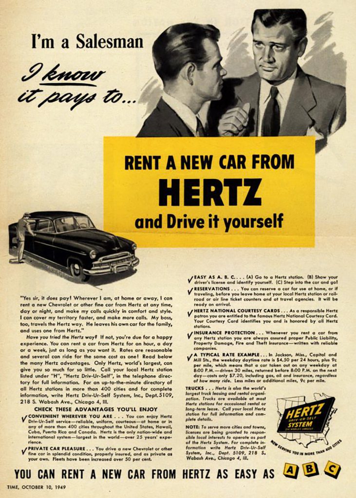 Travel Madness! A Gallery of Classic Rental Car Ads The Daily Drive