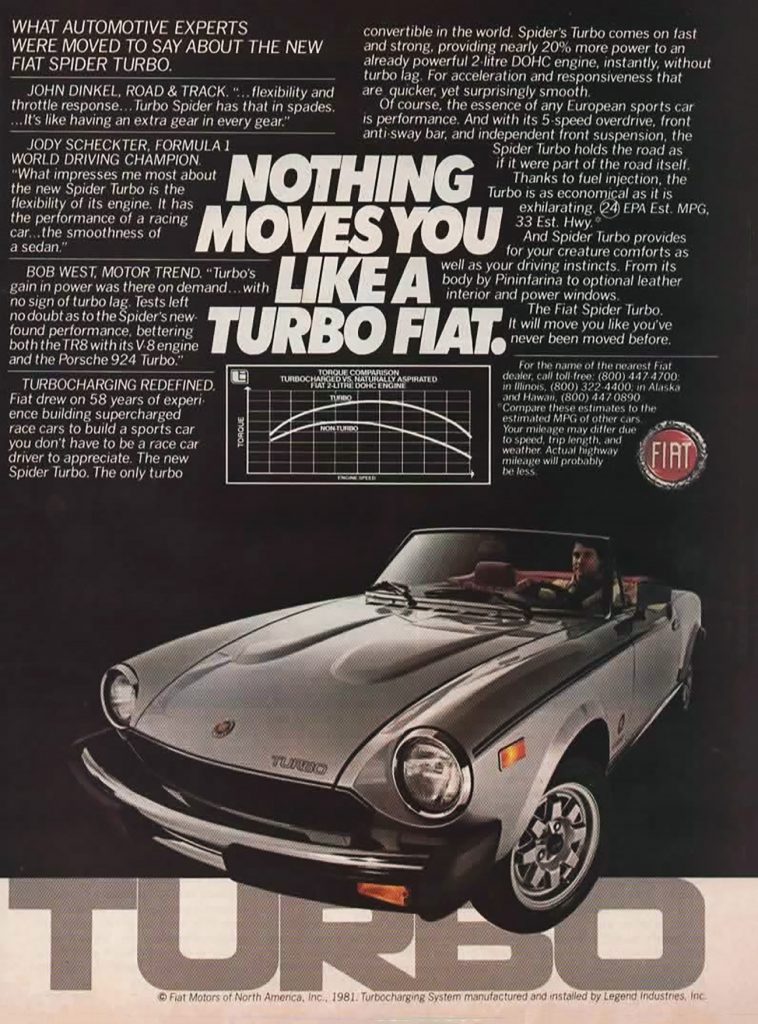 1981 Fiat Spider Turbo Ad 
