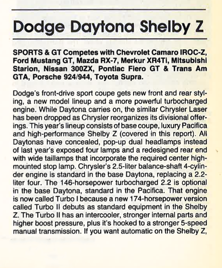 1987 Dodge Daytona Shelby Z 