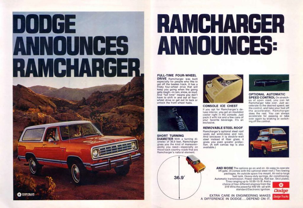 1974 Dodge Ramcharger Print Ad 