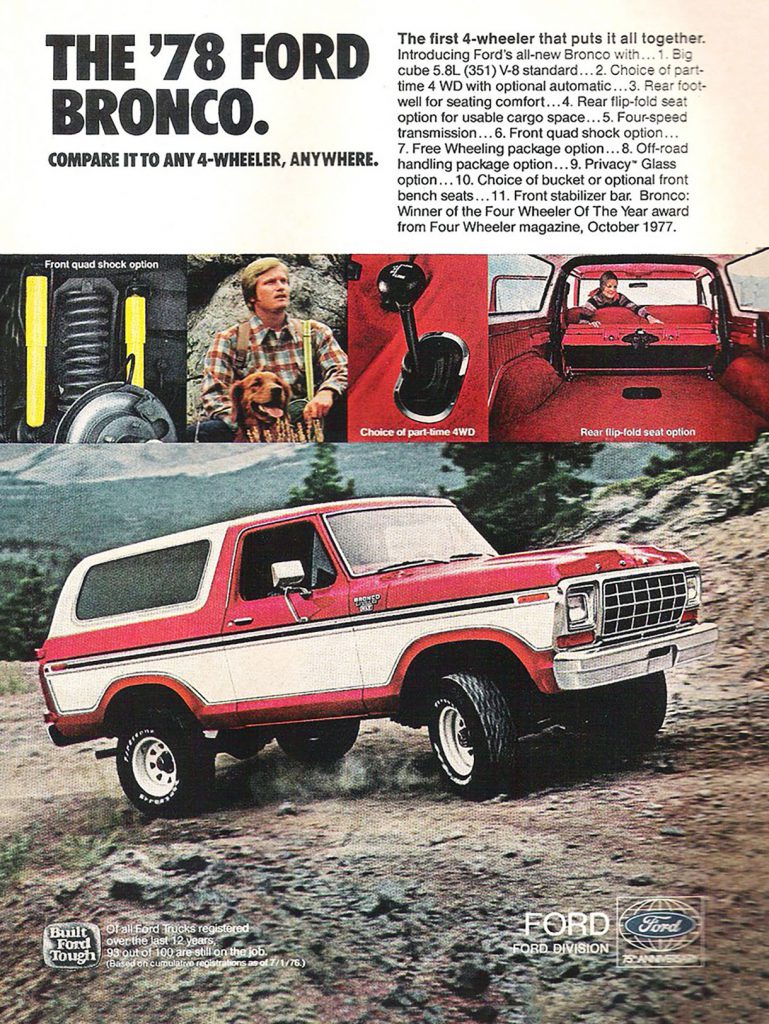 1978 Ford Bronco Print Ad 