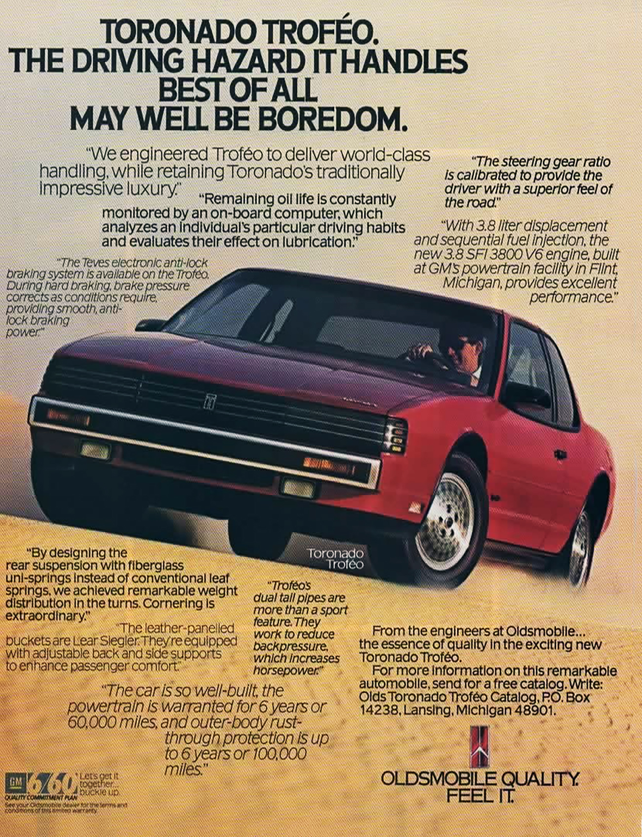 1987 Oldsmobile Toronado Troféo Ad