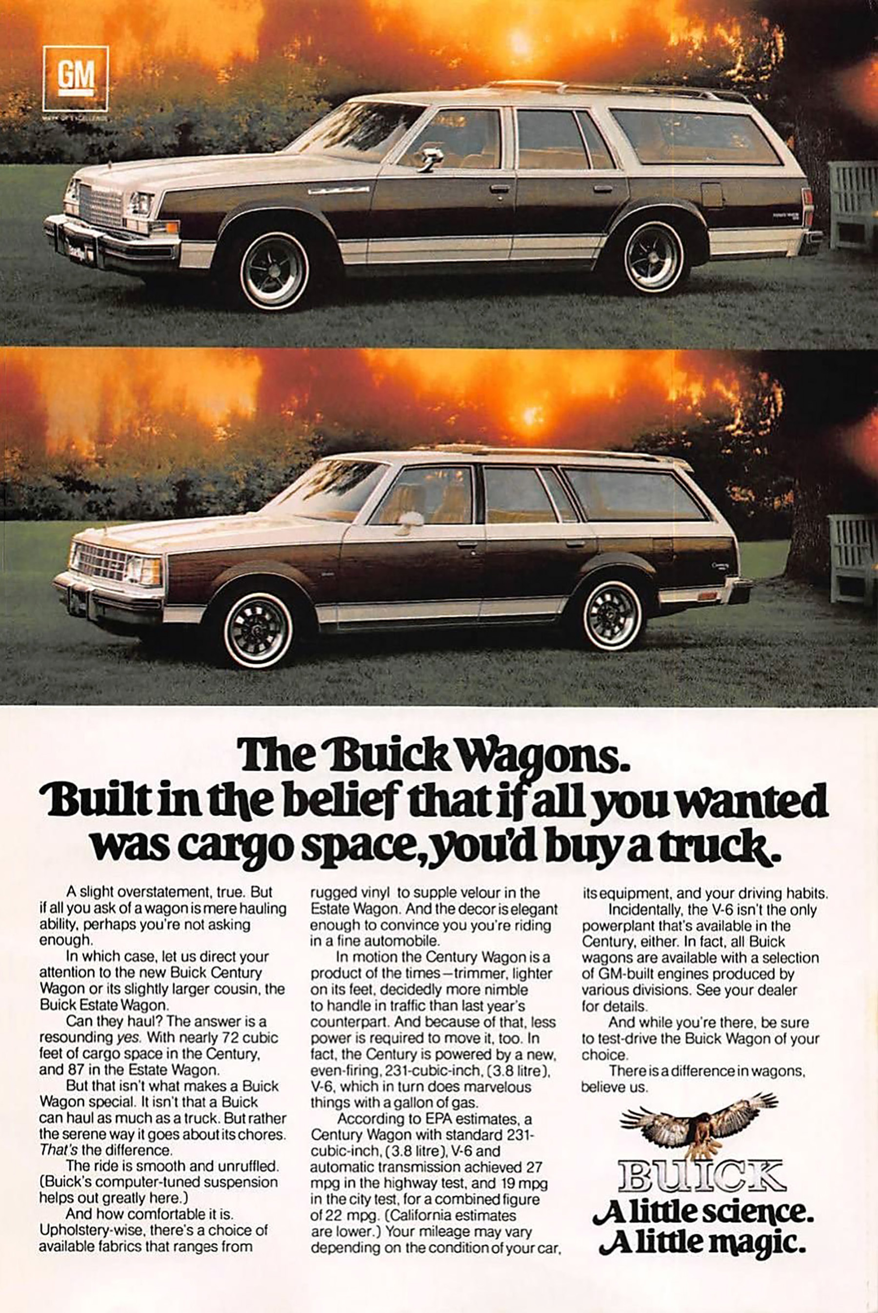 Vintage Station Wagon Ad, Buick, Wagon Ad, Forest Fire