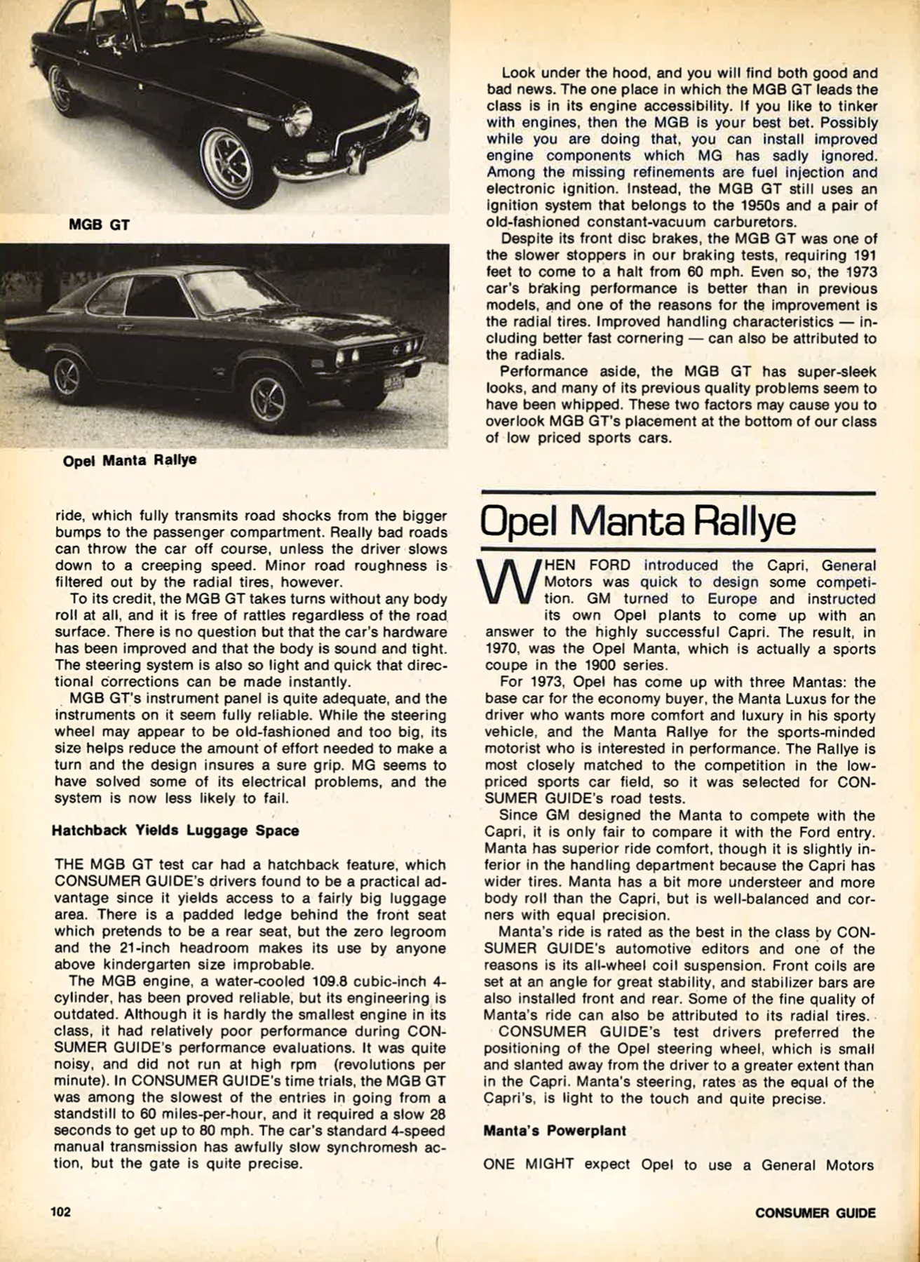 Sports Cars of 1973, Opel Manta Ralleye