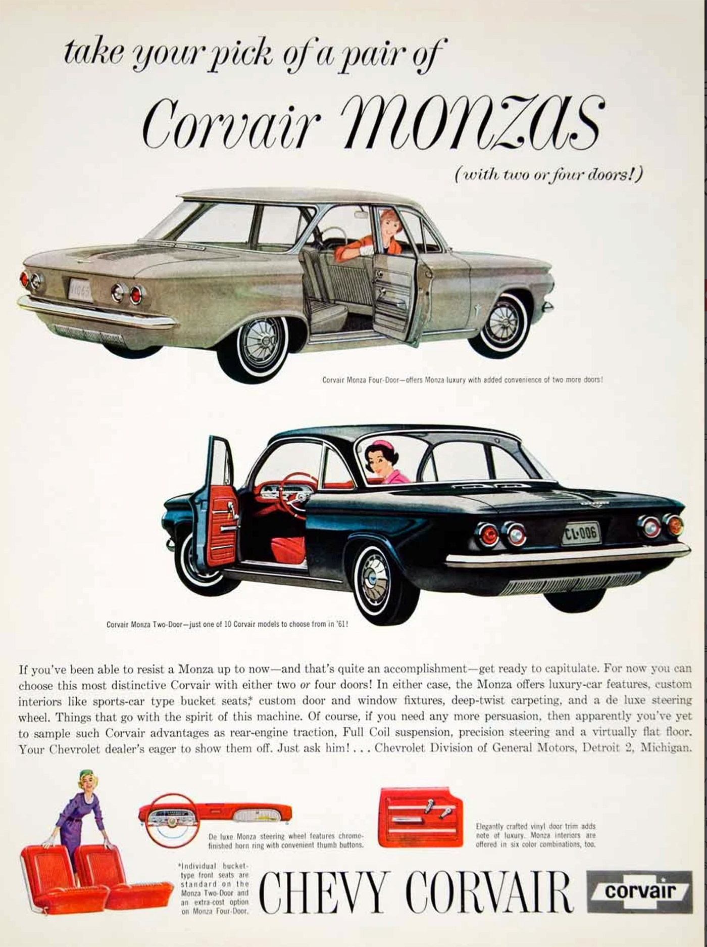 1961 Chevrolet Corvair Monza Ad 