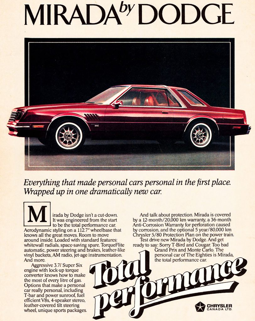1980 Dodge Mirada Ad