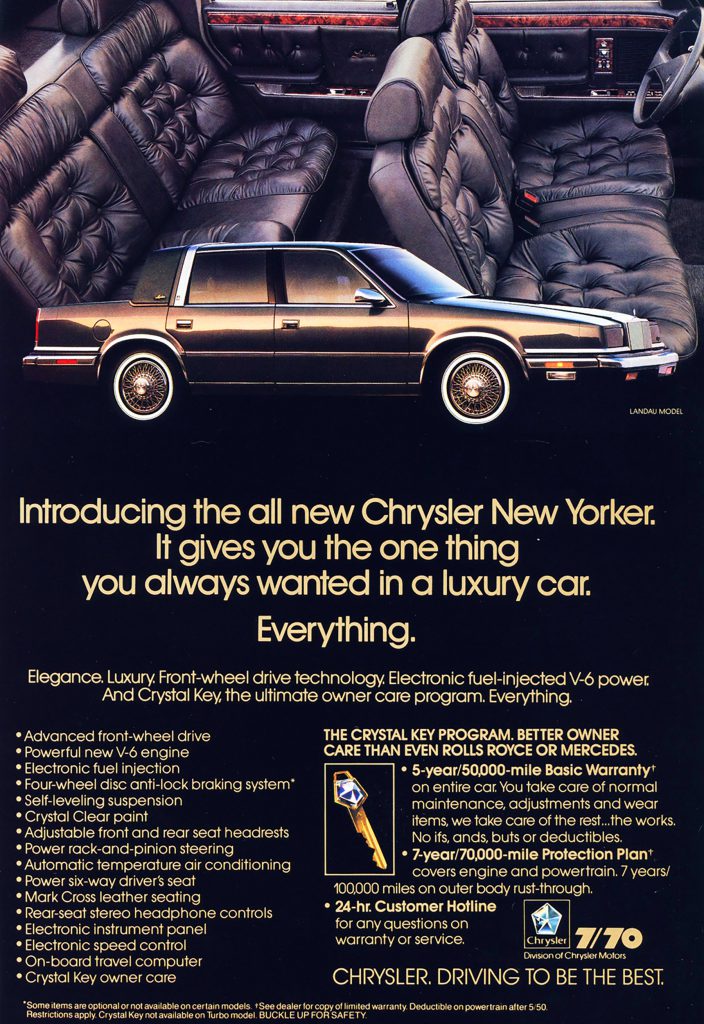 1988 Cheysler New Yorker Landau.Ad