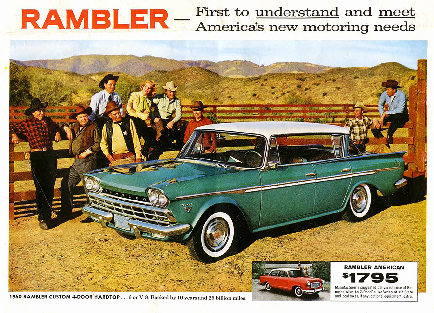 1960 Rambler, Dude Ranch, Cowboys 