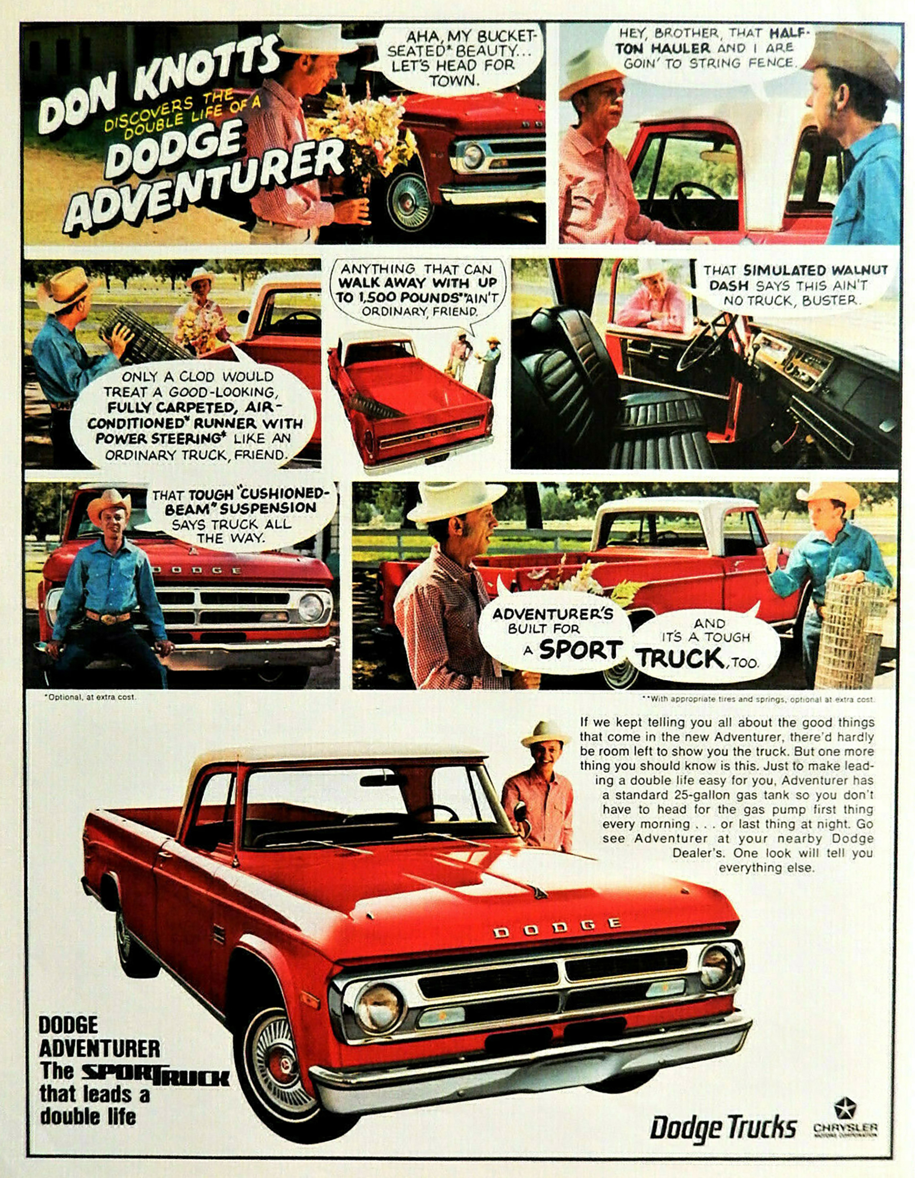 1970 Dodge, Don Knotts, Dodge Ad, Dodge Adventurer, 