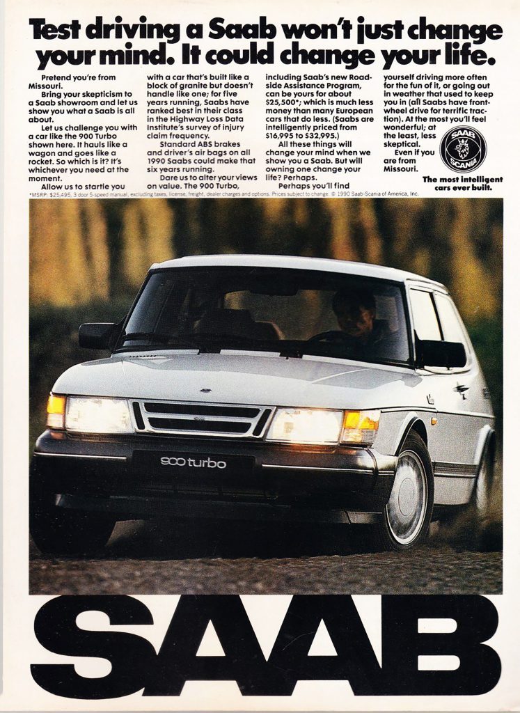 1989 Saab 900 Turbo Ad