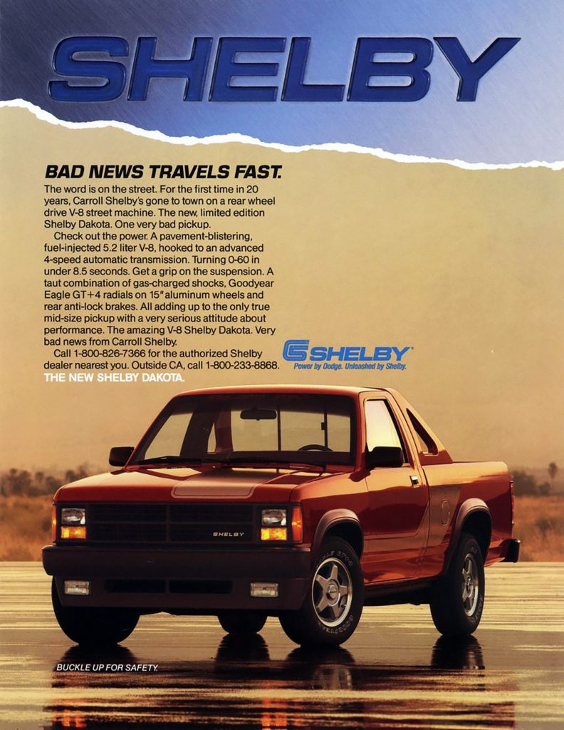 1989 Dodge Shelby Dakota Ad