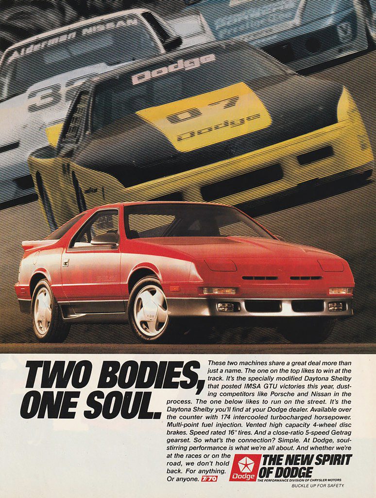 1989 Dodge Daytona Shelby Ad