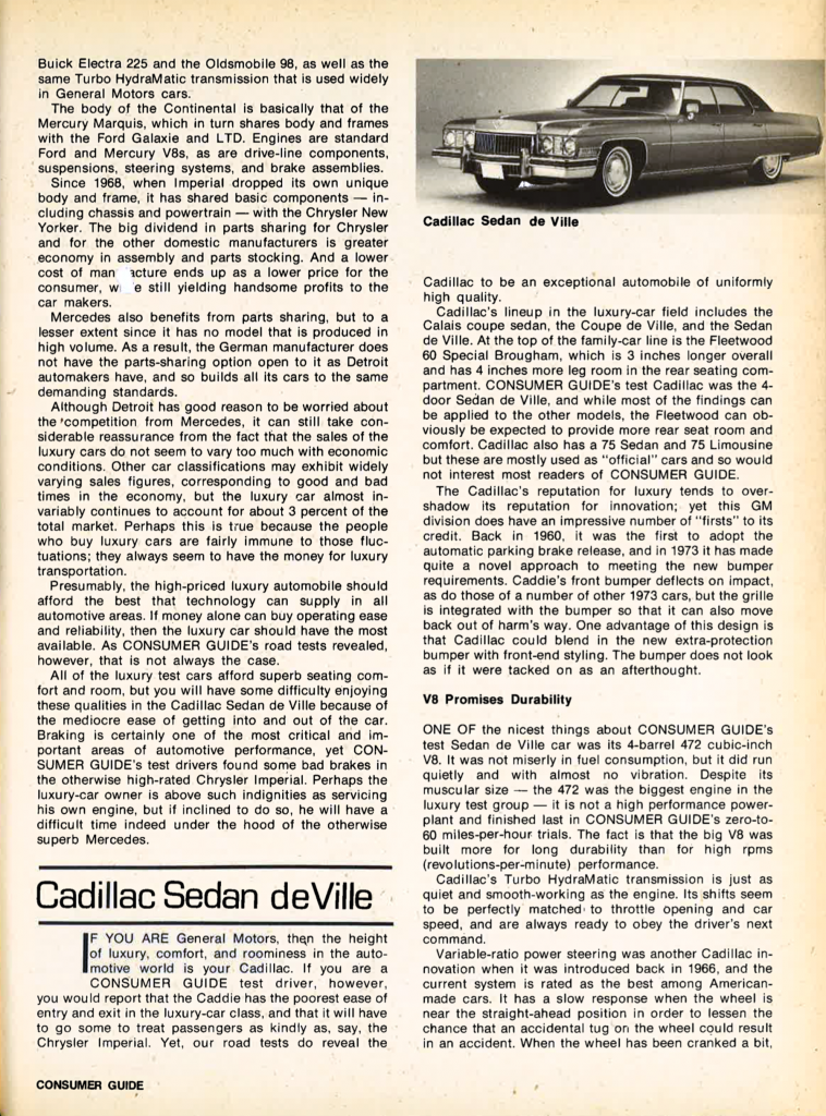 Luxury Sedans of 1973 - Cadillac Sedan de Ville