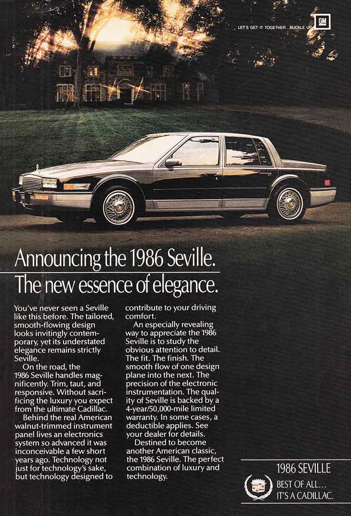 1986 Cadillac Seville Ad 