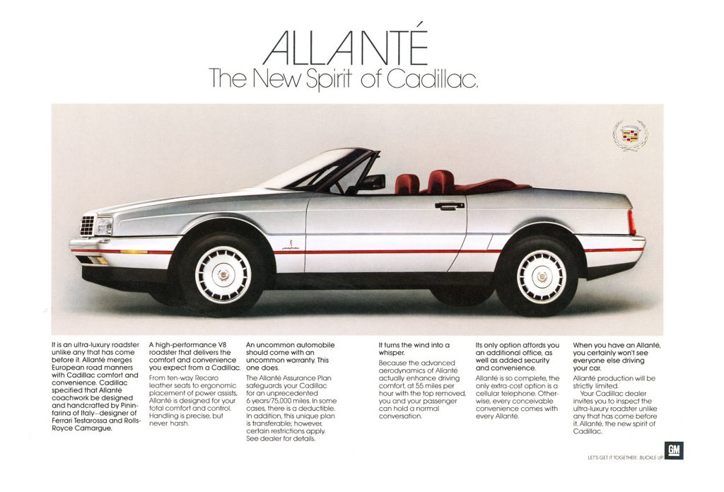 1987 Cadillac Allanté Ad
