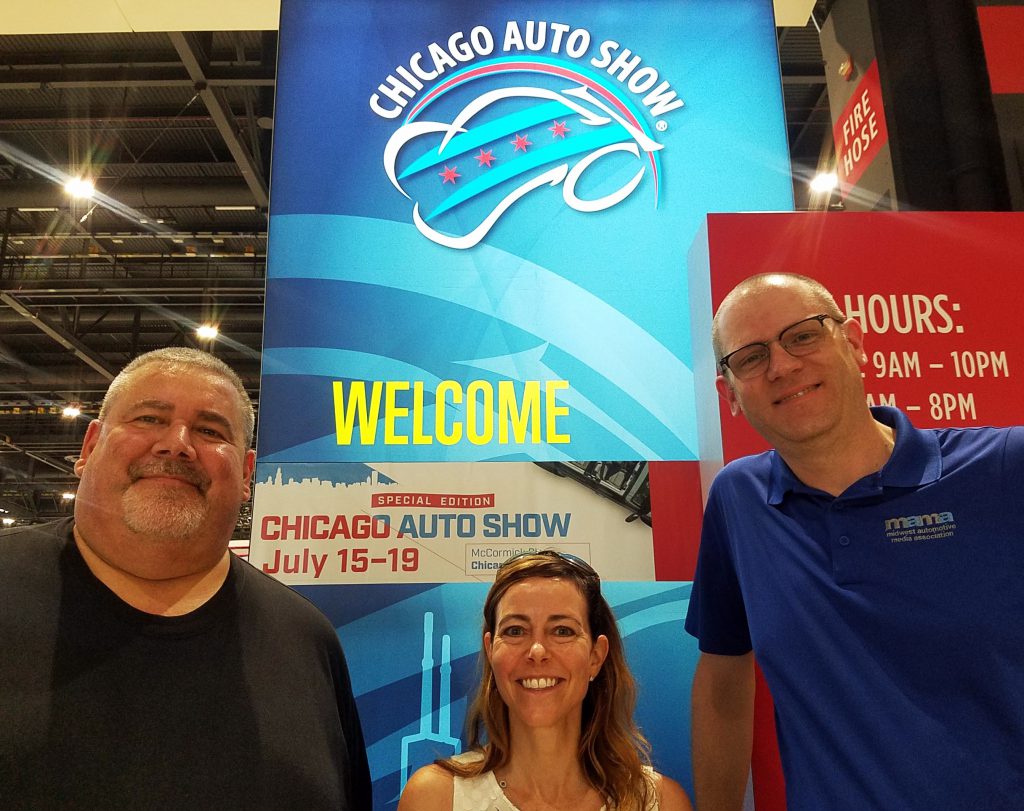 Tom, Jill, and Damon at the 2021 Chicago Auto Show