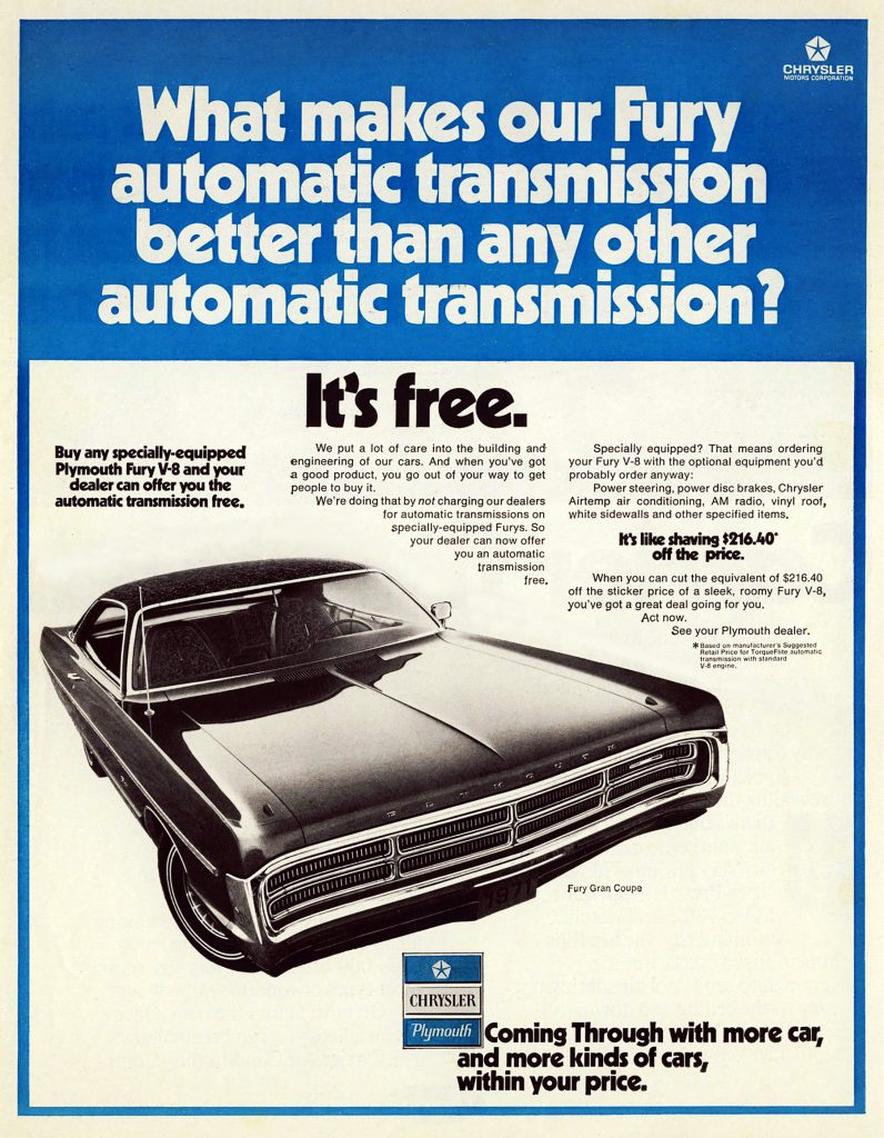 1971 Plymouth Ad