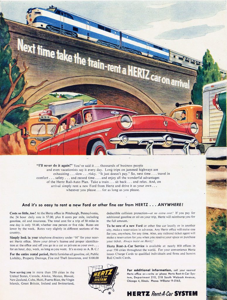 Hertz Ad with 1954 Ford