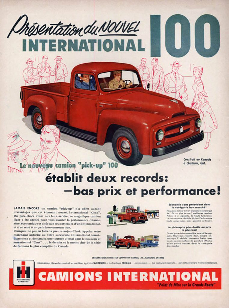 1954 International Ad, French, Canadian 