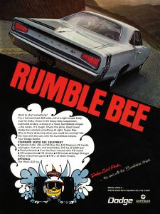 1968 Dodge Charger Ad "Rumble Bee"