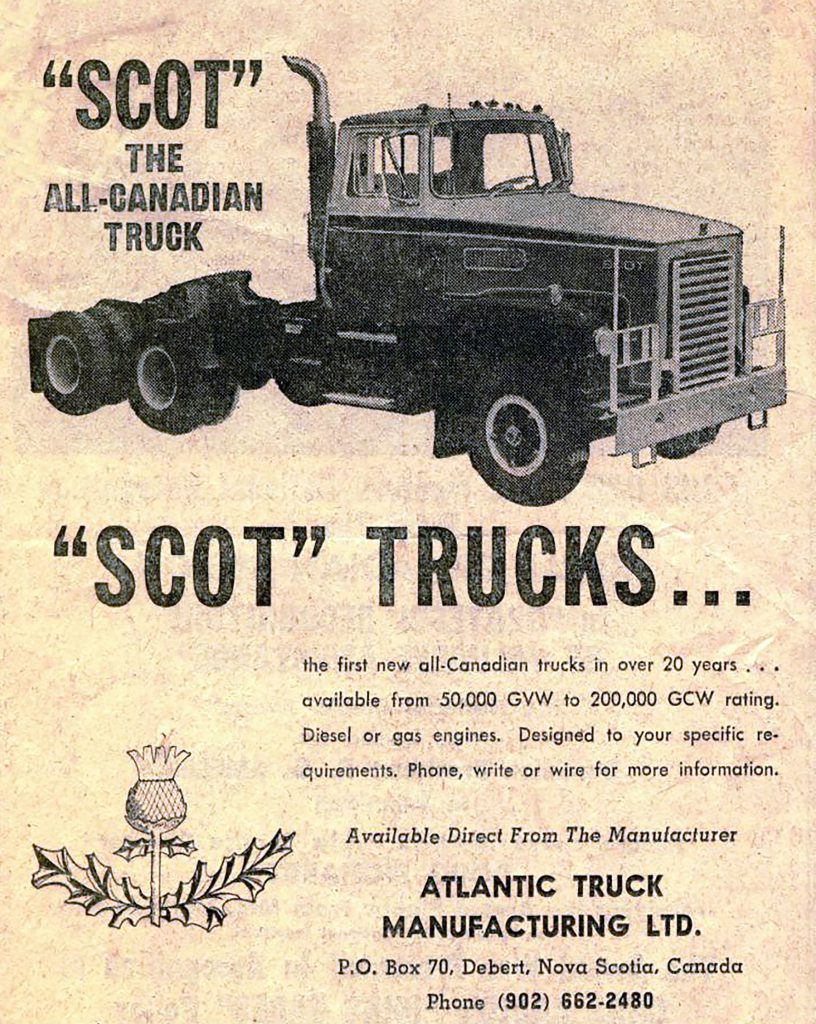 1972 Scot Ad, Atlantic Truck Manufacturing, Scot Trucks, Canada, Canadian Truck Ads