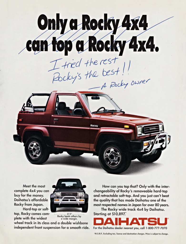 1990 Daihatsu Rocky Ad