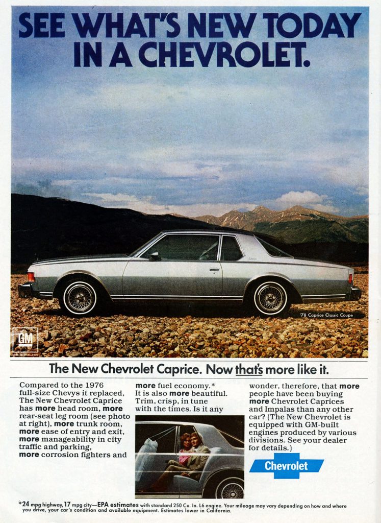 Advertisement Chevrolet Caprice 1978