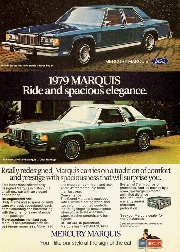 Advertisement of Marquis of Mercury in 1979