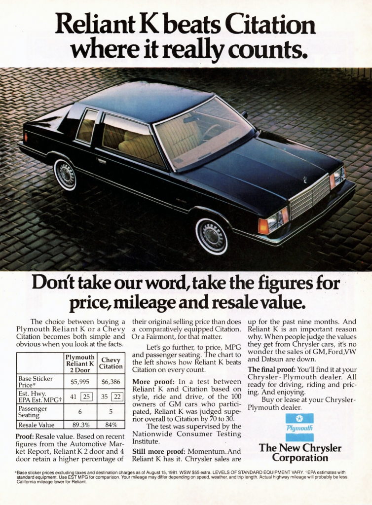 1981 Plymouth Reliant