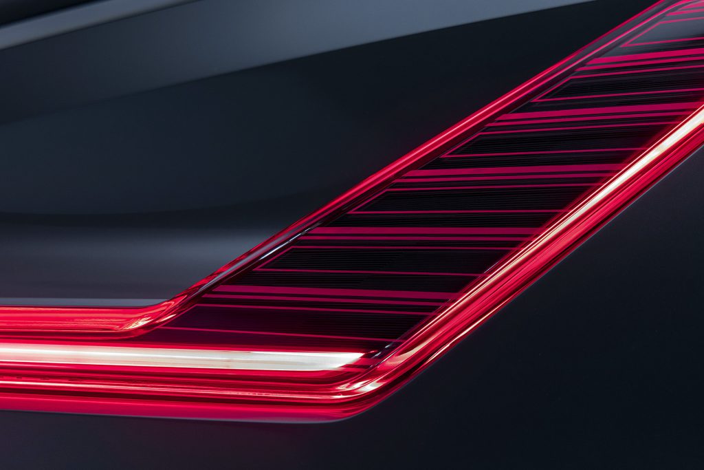 The rear lights of the Cadillac CELESTIQ show car.