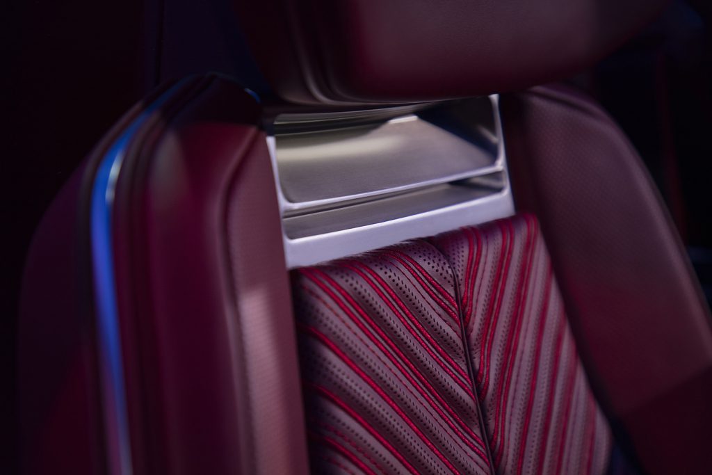 Upper view of seat inside the CELESTIQ show car.