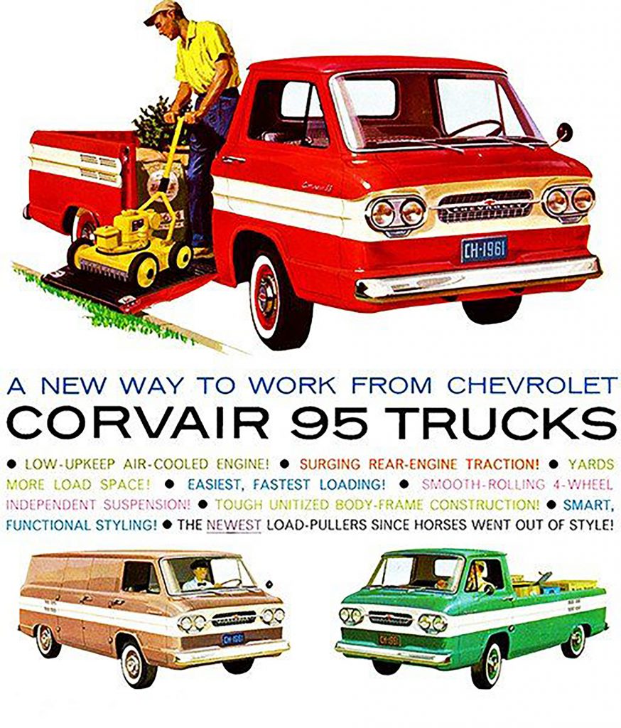 1961 シボレー コルヴェア トラックの広告