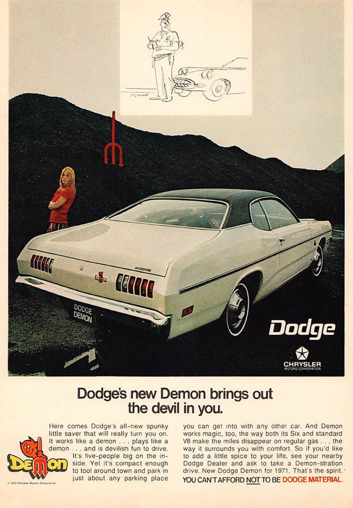 Anuncio de Dodge Demon de 1971 