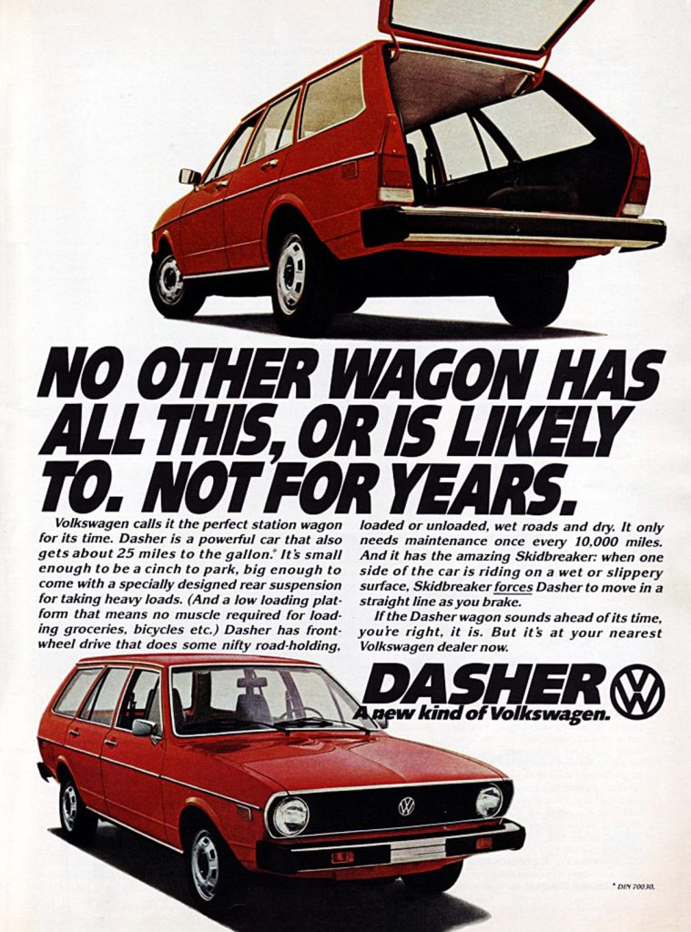 1975 Volkswagen Dasher Ad